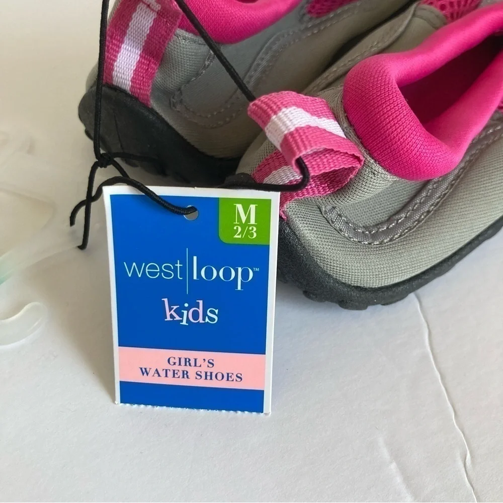 Kid's Water Shoes Hot Pink & Gray | Size 2/3 NWT